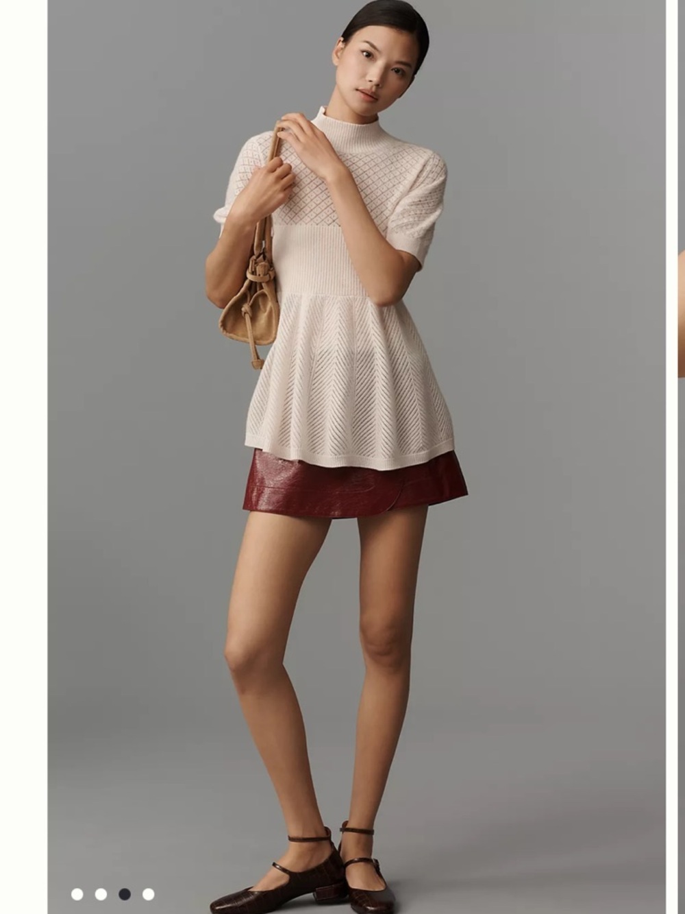 Anthropologie Mock Nexk Cashmere Blend Sweater Tee - Picture 3 of 7